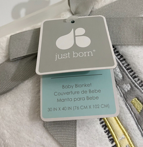 Just Born love you to the MOON White/Gray/Yellow Mom & Baby Giraffe Blanket - Picture 7 of 8