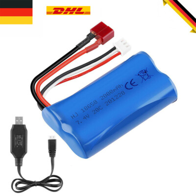 2000mAh 7,4V 2S Li-Ion Akku RC Batterie Deans T-Stecker Für RC Auto Car Truck