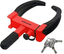Trailer Wheel Clamp Lock Max 10 Tire Width Anti Theft Tire Boot Black Red