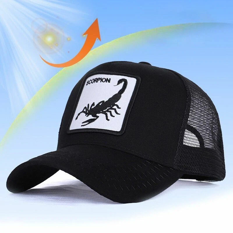 Men Animal Embroidered Hat Mesh Baseball Cap Women Breathable Hats