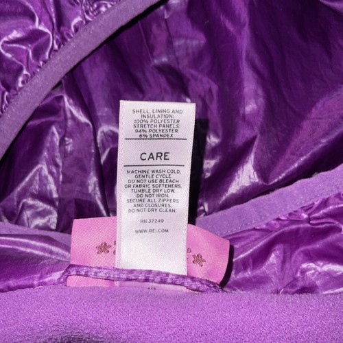 REI Jacket Girls Size XL Purple Outdoors Zip Coat Removable Hood And Sleeves - Picture 12 of 13