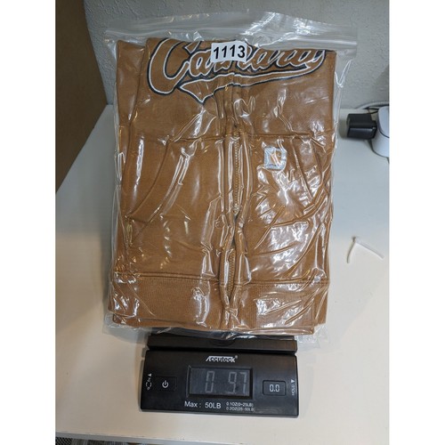 Carhartt Full Zip Hoodie Sweatshirt Brown Carhartt Logo Pocket Front Size 4T - Picture 11 of 11