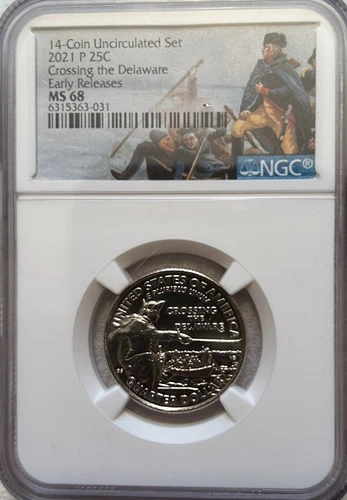 2021 P Washington Quarter NGC MS68 Crossing the Delaware