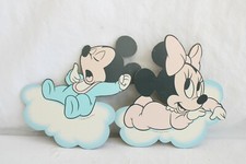 Vintage 1980's Mickey Mouse Minnie Mouse Disney Wall Hanging Decor Nursery Kids