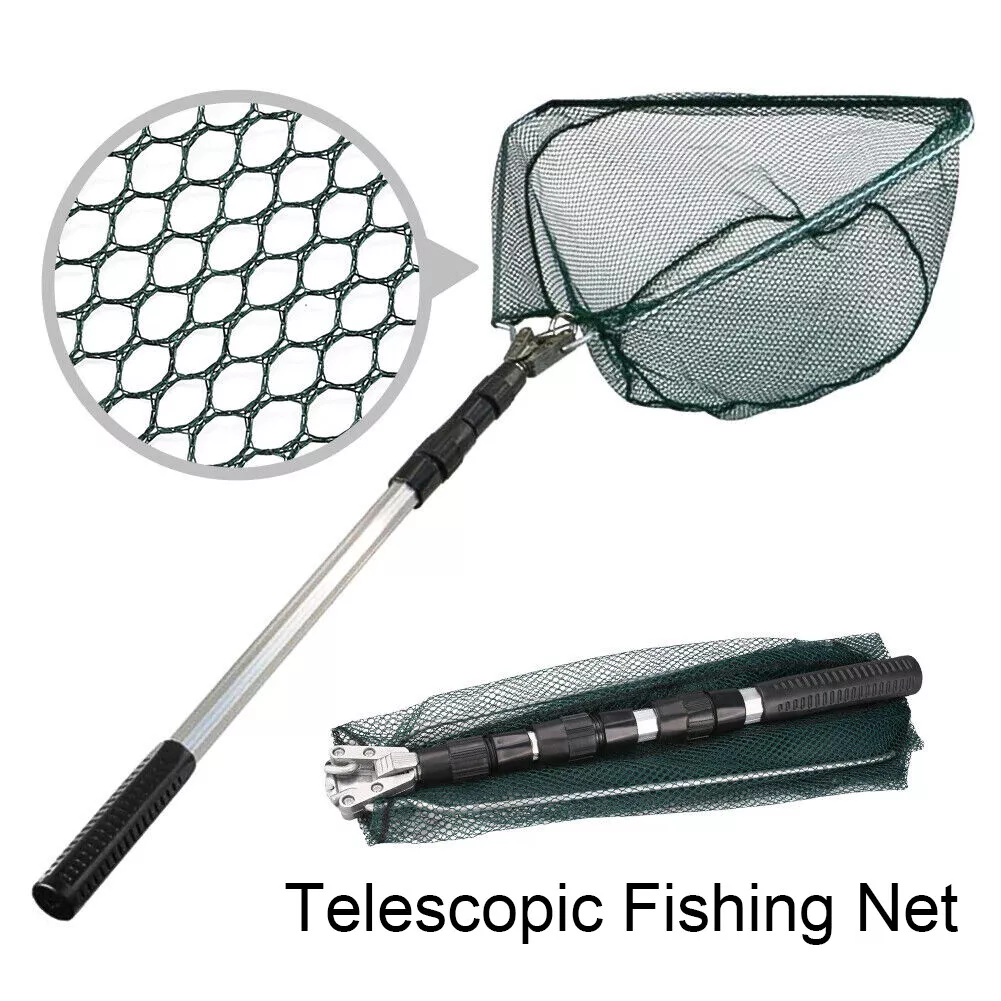 Telescopic Folding Aluminum Handle Fishing Landing Net Lure Pole Fishing  Gear US