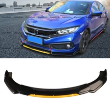For Honda Civic SI Sedan Coupe Front Bumper Lip Spoiler Splitter Black Yellow