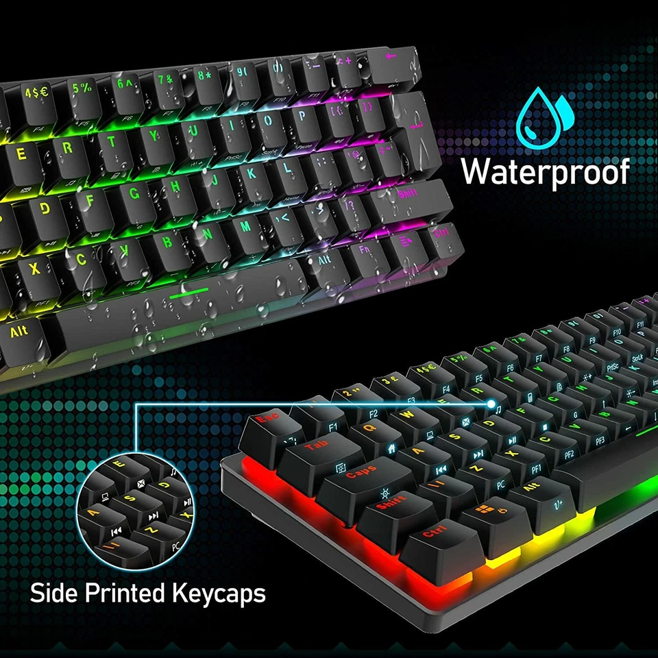 Wired Mechanical Gaming Keyboard Mini with RGB Backlit Type-C  for PC/PS4/Xbox - Image 4 of 4