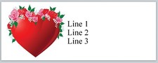 Personalized Address Labels Heart with Flowers JX 267
