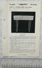Vintage leaflet: Swedish Arkits Basketry - oblong flower stand, 66