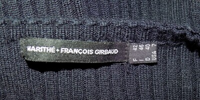 Pull Marithé + François Girbaud Asymétrique 100% Laine Noir - Taille 36, Vintage