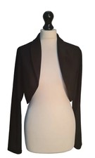 Frank Lyman Women Black Bolero Cropped Blazer Size 14