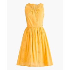 J.Crew Yellow Pineapple Embroidered Sleeveless Mini Dress CA216 Womens 2