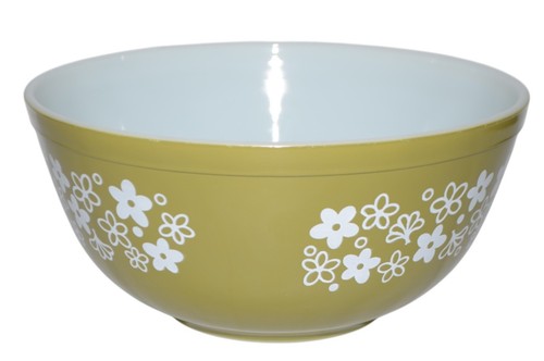 Vintage Pyrex von Corning Schüssel 2 1/2 Quart Frühlingsblüte Crazy Daisy grün mischen - Bild 4 von 10