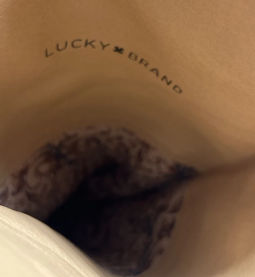 Lucky Brand Rayla Gray Suede Leather Block Heel Rear Zip Over Knee Boots 8M / 38 - Image 3 of 4