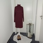 Neu Strickkleid Amisu Weinrot M 40 42 Rollkragenpulli lang Rippstrick TopZustand