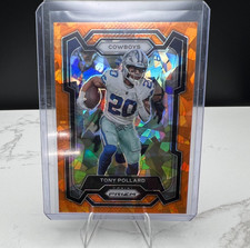 2023 Panini Prizm Orange Ice Prizm #81 - Tony Pollard - Dallas Cowboys