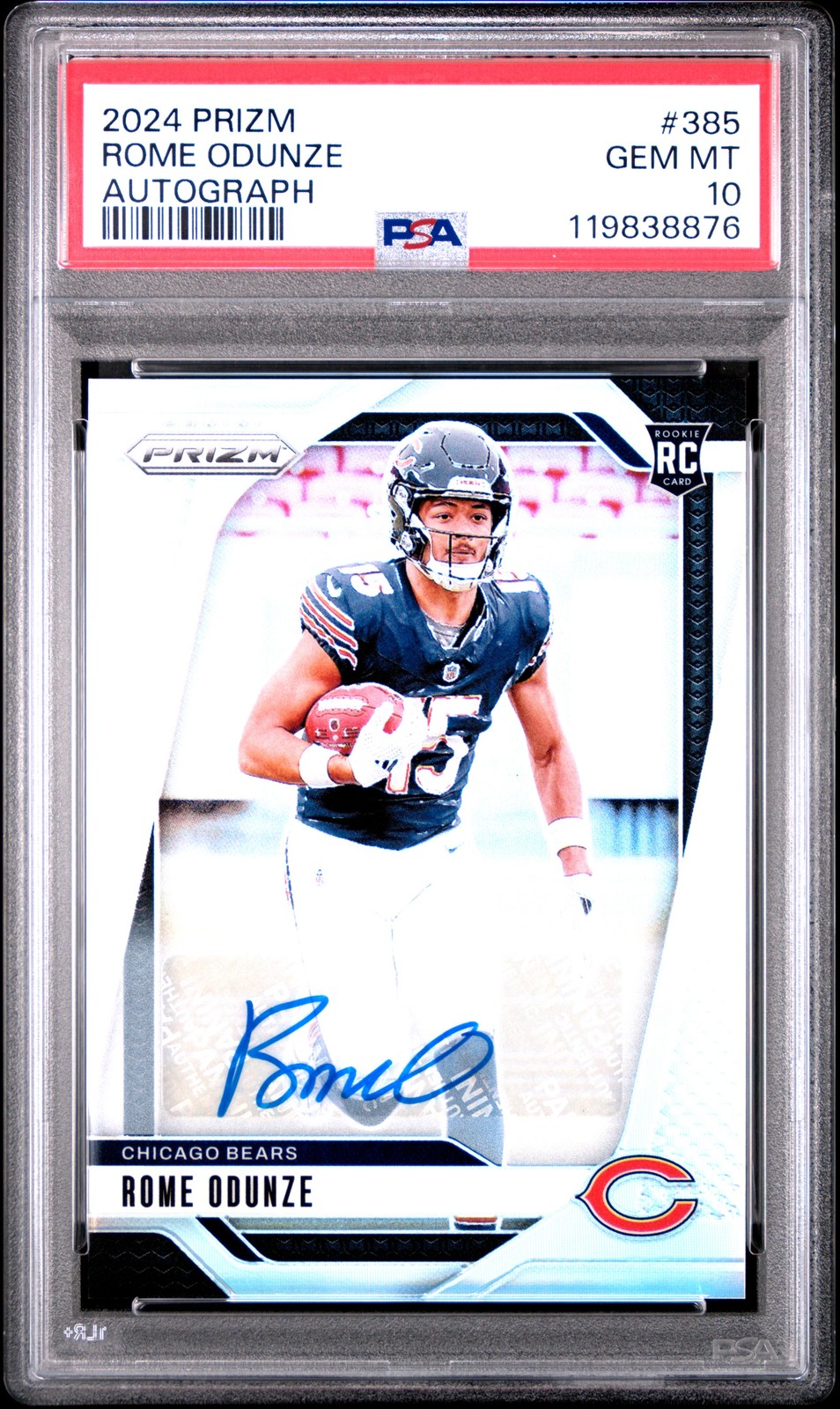 2024 PANINI PRIZM AUTO #385 ROME ODUNZE PSA 10