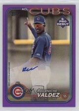 2024 Topps Pro Debut Purple Foil Auto 4/119 Derniche Valdez #PD-126 Auto 19n6