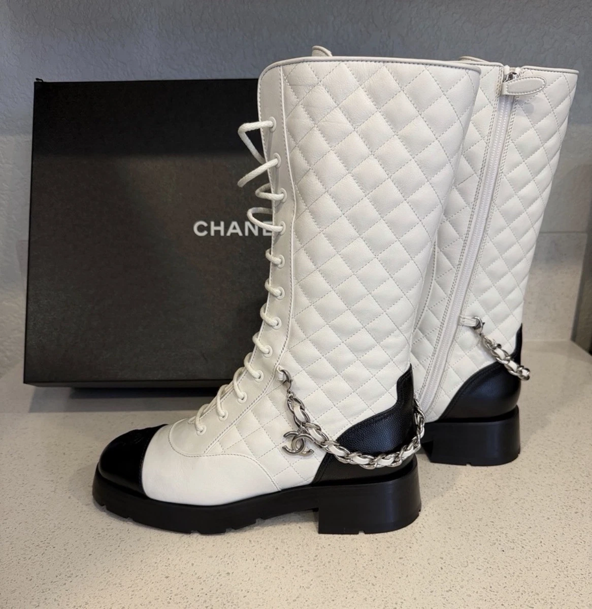 CHANEL Lace Up Boots for Women for sale - eBay