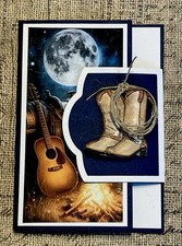 4 Stampin Up COUNTRY Life BOOTS Fire Pit Moon Guitar Cowboy Card Kit Masculine