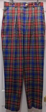 Escada Sport Plaid Pants- Women's Size 40 European (10 USA)- Pure Wool- Designer