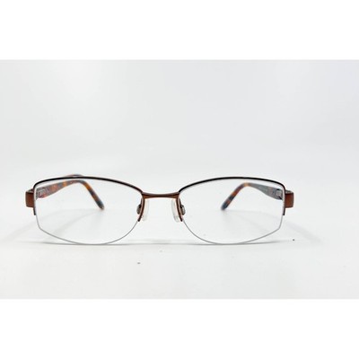 Elle Eyeglasses Womens Brown Tortoise Semi-Rimless EL13392 52-17-135