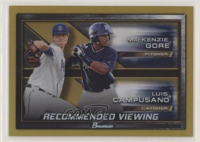2017 Bowman Draft Gold Refractor /50 Luis Campusano Mackenzie Gore #RV-SDP 0ws
