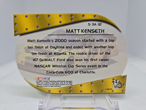 2001 Press Pass Matt Kenseth #S 3A/12 Showman Die-Cut RARE L👀k! - Picture 2 of 2