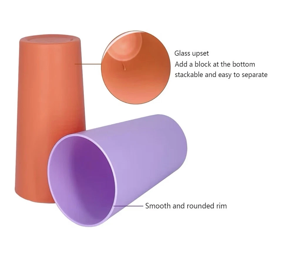 Vasos de plástico de 26 oz/tazas de fiesta/irrompibles, aptos para lavavajillas, sin BPA, paquete de 6 Foto 2 de 4