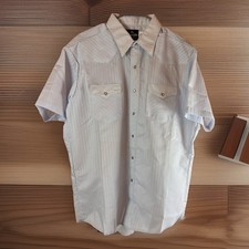 NWT Wrangler Men's Western Light Gray Snap Shirt Short Sleeve Size XL