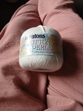 PATONS Cotton Perle Yarn 100% Pure Cotton Shade #6688 White 50gr 