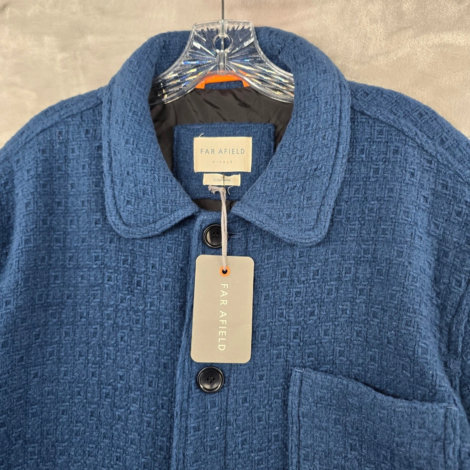 NEW Far Afield Station Jacket Men XL Insignia Blue Italian Wool Blend image 2