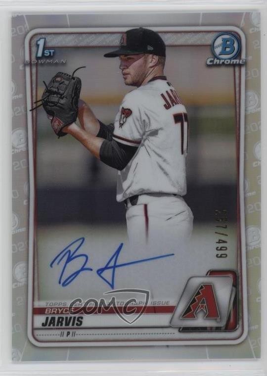 2020 Bowman Draft Chrome Picks Refractor 257/499 Bryce Jarvis #CDA-BJA Auto 2a9