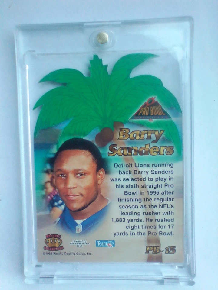 #PB-15 Barry Sanders 1995 Pacific Crown Royale Detroit Lions Pro Bowl troquelados Foto 2 de 2