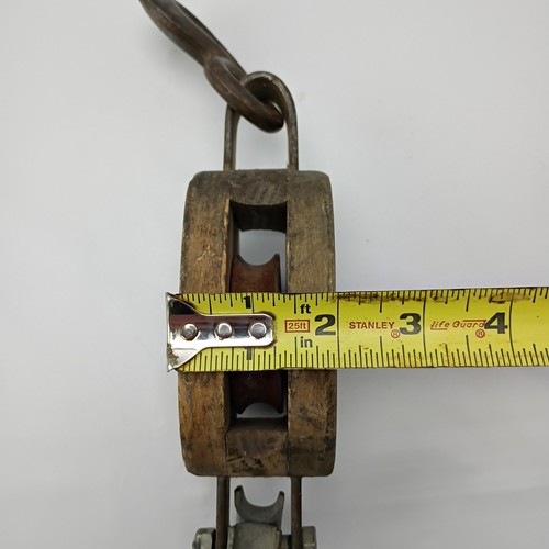 Vintage UW Upton Walton Wood Metal Block and Barn Pulley - Picture 11 of 11