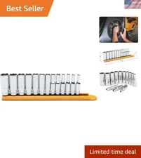 High-Performance 13 Pc 1/4" Drive Deep Socket Set - Polished Alloy Steel