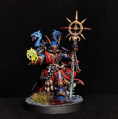 Night Lords Chaos Space Marines Sorcerer painted Warhammer 40k CSM Traitor