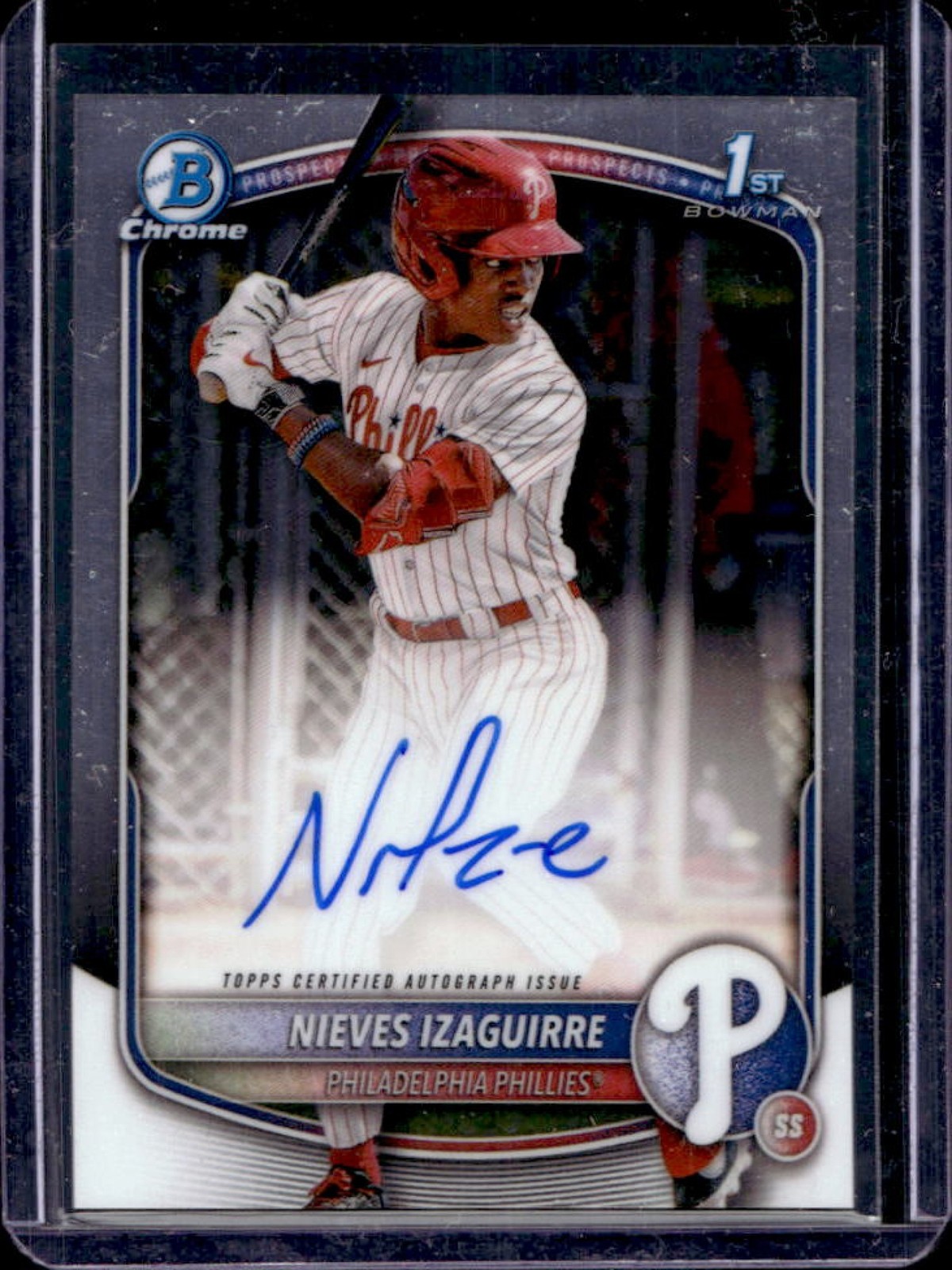 2025 Bowman Chrome Nieves Izaguirre Auto 1st #CPA-NI Phillies