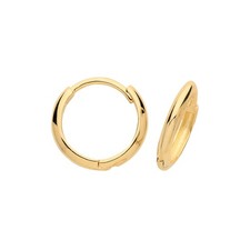 Klassische 9 Karat (375) Gold Damen - Paar Creolen - 13mm*2mm