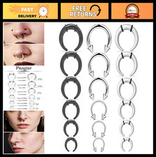 Septum Stretching Kit 14g-4g Taper Nose Ring Metal Horseshoe Acrylic Pincher Jew