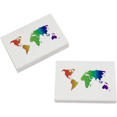 2 x 45 mm ''Rainbow World Map'' Radiergummis / Gummis (ER00048281)