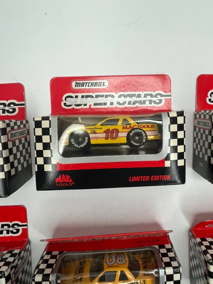 MATCHBOX SUPERSTARS LOT OF 7 NASCAR 1/64 SCALE RACE CARS NEW MOC - Image 3 of 4