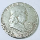 1952 US Franklin 90% Silver Half Dollar Circulated Coin #6504