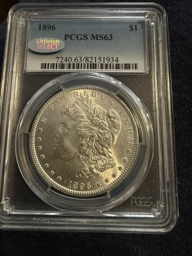 1896 Silver Morgan Dollar $1 PCGS MS 63 * Sticker Old US 90% Silver Coin