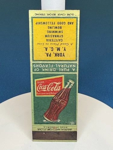 Coca Cola Coke Soda YMCA York Pennsylvania VTG Matchbook Cover #67