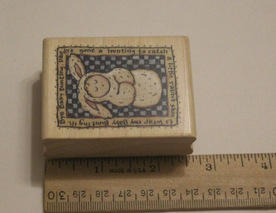 Резиновый штамп Baby Bunting K5253 Karen Foster Stampington & Company винтажный 1998 - Изображение 4 из 4
