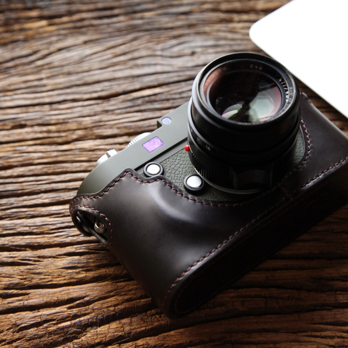 Cam-in Real Genuine Leather Half Case fr Leica M M240-P M240