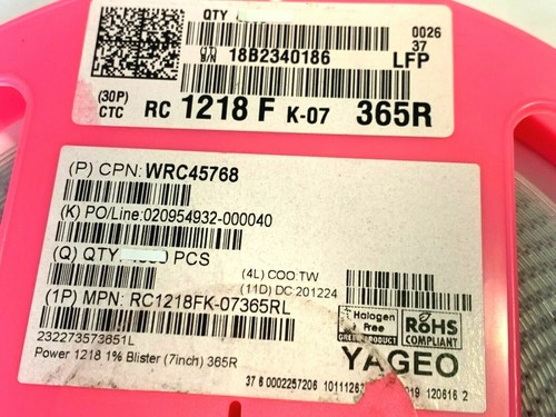 365R, ( ca. 360R), 1%, 1W, 200ppm,1218, YAGEO, RC1218FK-07365RL, 50 Stück - Picture 4 of 4