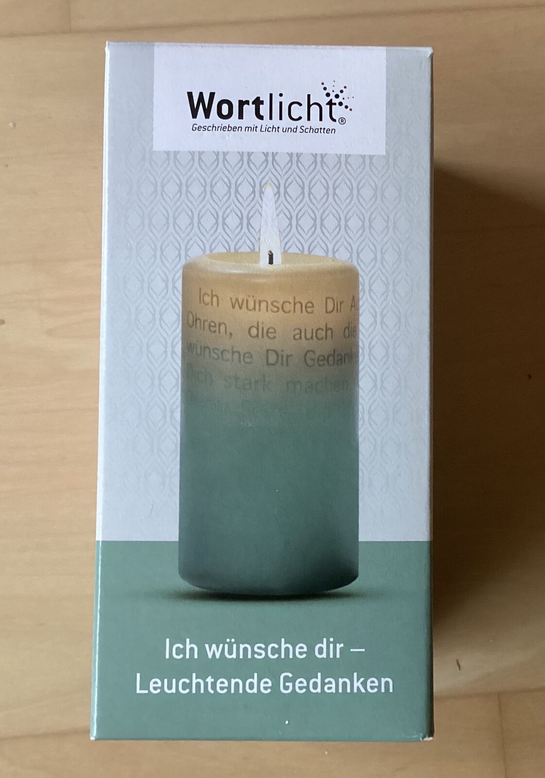 Wortlicht Kerze „Ich wünsche dir.... - Leuchtende Gedanken"