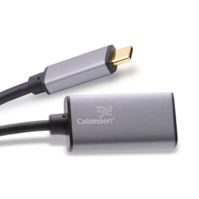 Cablesson USB Typ C Stecker auf Mini DP Buchse Adapter mit Aluminiumschalen 0,23M 4